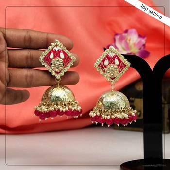 Pink jhumkas 1