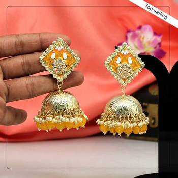 Yellow jhumkas 1