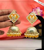 Yellow jhumkas