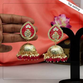 Pink jhumkas 1