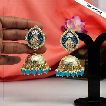 Turquoise jhumkas 1