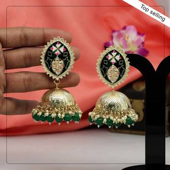 Green jhumkas 1