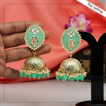 Green jhumkas 1