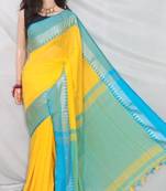 Comfortable Khadi Cotton Handloom Saree With Plain Borders 
