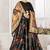 Black Ready Made Lehengha Cotton Silk Semi Stitched Ceremonial Cotton Lehenga