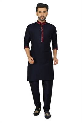 Blue printed art silk men-wedding-dresses 5