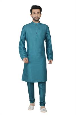 Blue printed art silk men-wedding-dresses 5