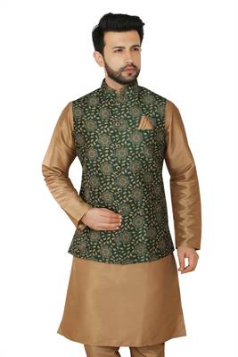 Green printed art silk men-wedding-dresses 1