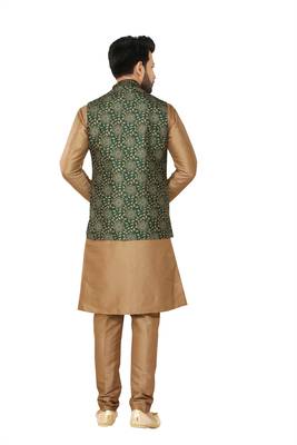 Green printed art silk men-wedding-dresses 3