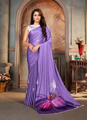 Voiletdesigner Digital Printedsatin Sareeswithsatin Crepeblouse 1