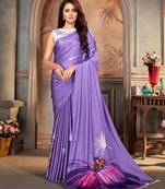 Voiletdesigner Digital Printedsatin Sareeswithsatin Crepeblouse