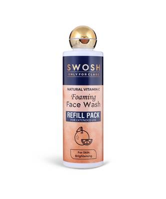 Swosh Natural Vitamin C foam face wash 2 In 1 can Used Refill Pack as well as Face wash Bottle easy to use Tip Tap Cap 1