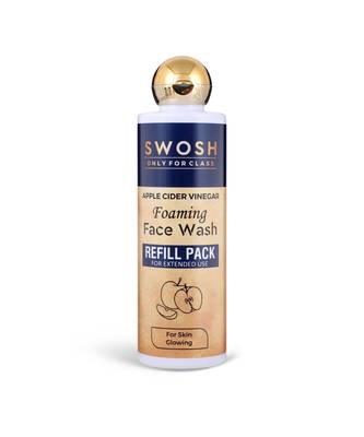 Swosh Apple Cider vinegar (Apple extract) foam face wash 2 In 1 can Used Refill Pack as well as Face wash Bottle 1