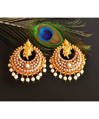Awesome Antique Pearl Ganesha Bali Earrings -DJ16547 1