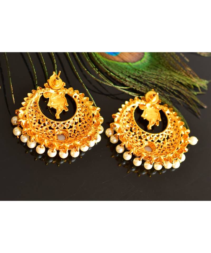 Awesome Antique Pearl Ganesha Bali Earrings -DJ16547