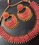 Ruby Pink Latest Designer Ethnic Indian Bollywood Designer Jewellery Set