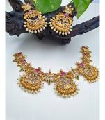 Matte multi stone studded necklace