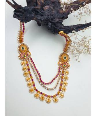 Matte multi stone long necklace 1
