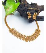 Sleek peacock designer matte finish necklace with earrings