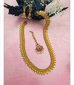 Matte finish lakshmi kasu long haar with matching mangtikka