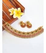 Gorgeous kemp stone floral designer chocker with jumkha