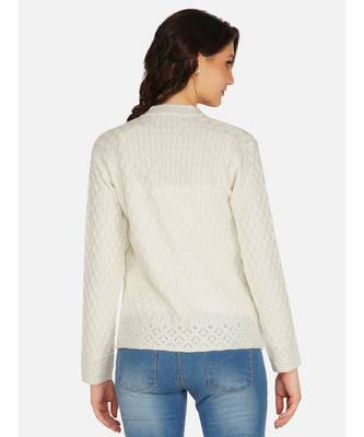 womens winter acrylic white self design acrylic cardigan 6