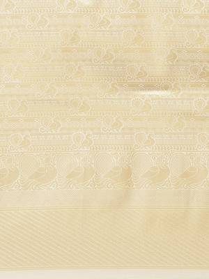White woven silk saree with blouse 4