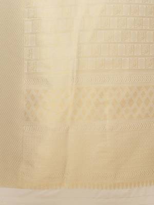 White woven silk saree with blouse 5