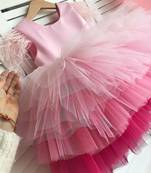 Multi-Color Net Layered Designer Baby Frock