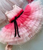 Multi-Color Net Layered Designer Baby Frock