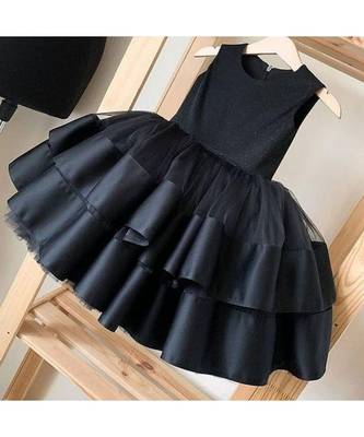 Black Color Net Designer Baby Frock 1
