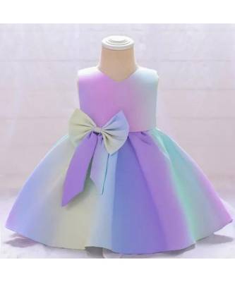 Multi-Color Silk Designer Baby Frock 1