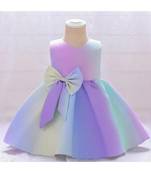 Multi-Color Silk Designer Baby Frock