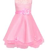 Pink plain nylon kids-frocks