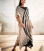 JSDC Women Casual Wear Circular Curve Printed Soft Satin Silk Kaftan  