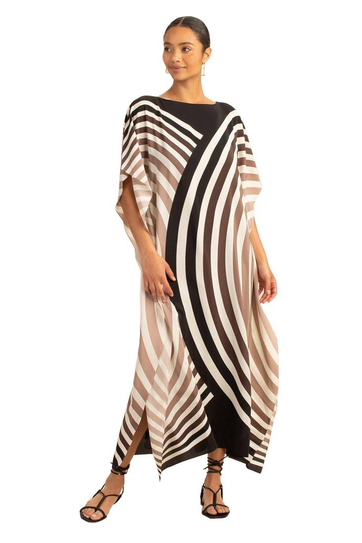 JSDC Women Casual Wear Circular Curve Printed Soft Satin Silk Kaftan  