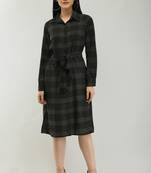 Black printed crepe short-dresses