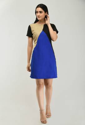 Multicolor plain crepe short-dresses 1