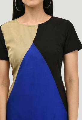 Multicolor plain crepe short-dresses 4