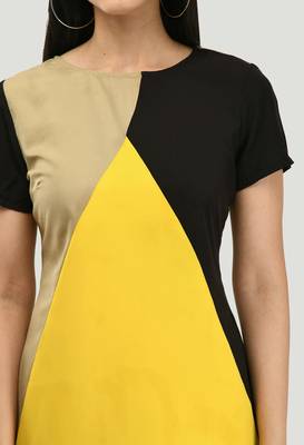 Multicolor plain crepe short-dresses 4