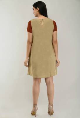 Multicolor plain crepe short-dresses 2