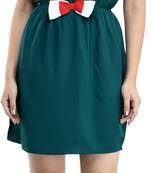 Green printed crepe short-dresses