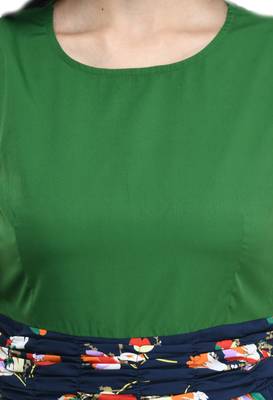 Green printed crepe short-dresses 3