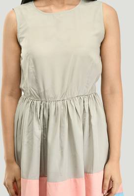 Multicolor plain crepe short-dresses 4