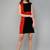 Red printed crepe short-dresses