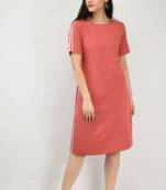 Pink printed crepe short-dresses