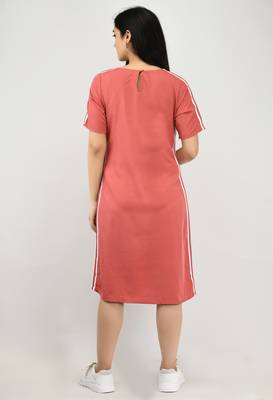 Pink printed crepe short-dresses 3