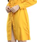 Yellow printed crepe short-dresses