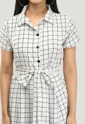 White printed crepe short-dresses 4