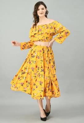 Multicolor printed crepe short-dresses 1